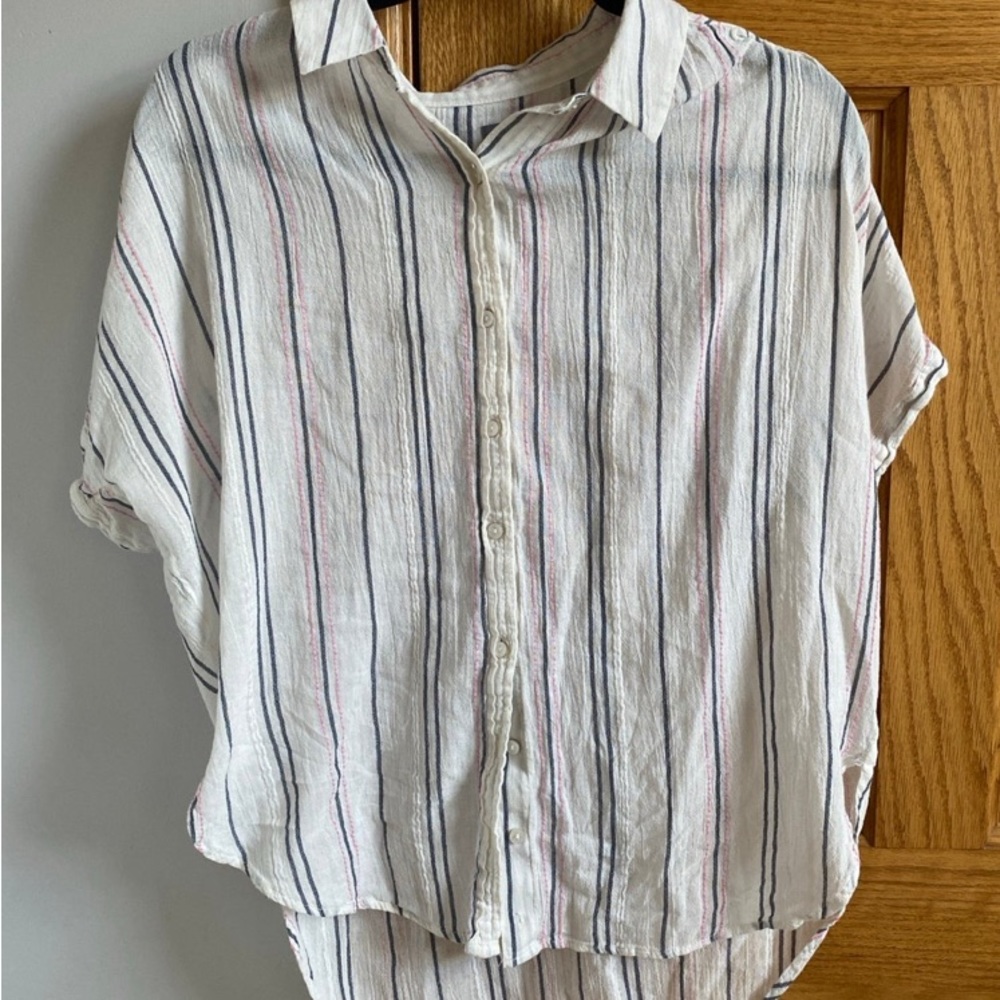 Aerie Beachy Striped Button Down Shirt